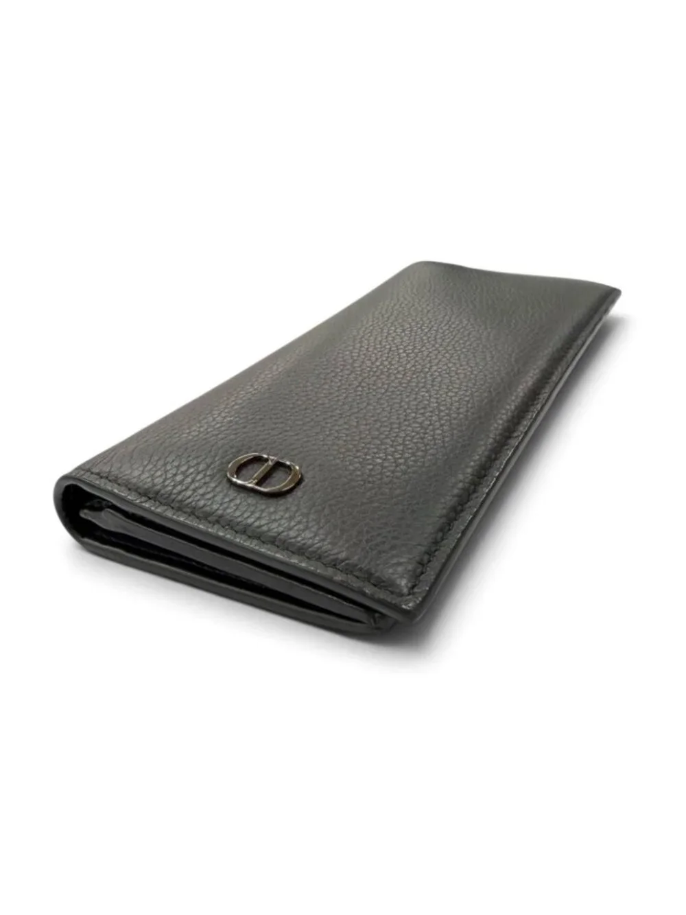 Dior Homme Leather CD Logo Wallet Bifold Black